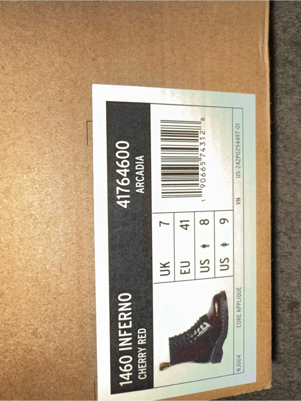 Dr. Martens Men's Burgundy and Black Flame Leather Boots